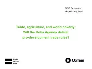 WTO Symposium Geneva, May 2004