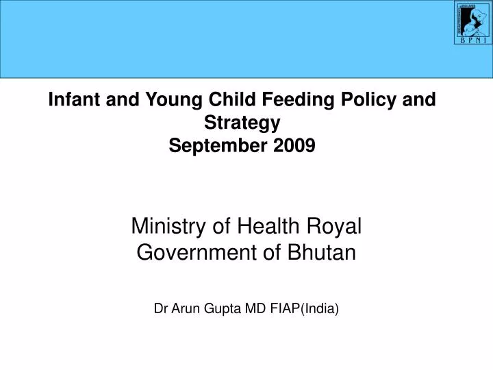 infant and young child feeding policy and strategy september 2009