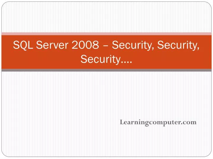 sql server 2008 security security security
