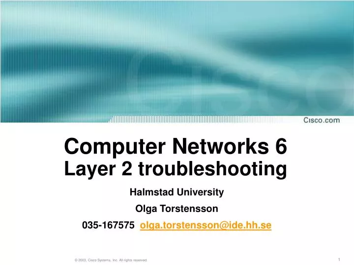 computer networks 6 layer 2 troubleshooting