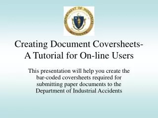 Creating Document Coversheets- A Tutorial for On-line Users