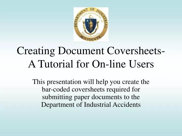 creating document coversheets a tutorial for on line users