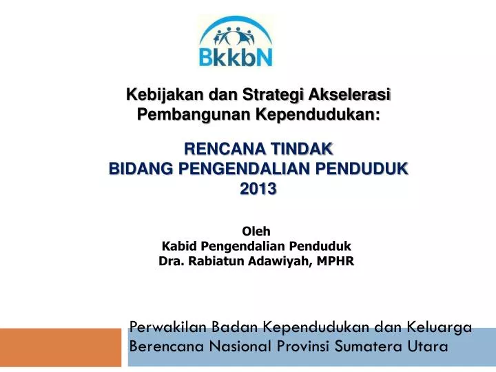 perwakilan badan kependudukan dan keluarga berencana nasional provinsi sumatera utara