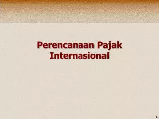 perencanaan pajak internasional