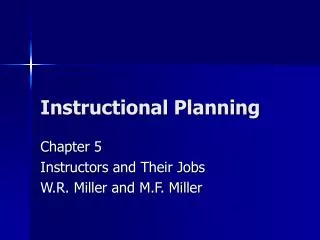 Instructional Planning
