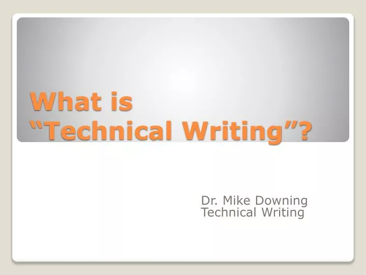 what is technical writing