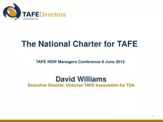 The National Charter for TAFE