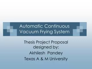 Automatic Continuous Vacuum Frying System
