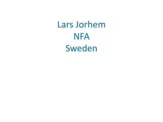 Lars Jorhem NFA Sweden