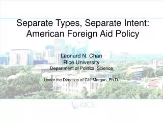 Separate Types, Separate Intent: American Foreign Aid Policy