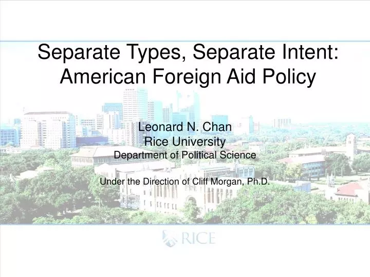 separate types separate intent american foreign aid policy