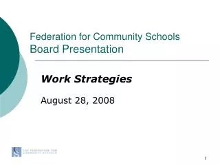 Federation for Community Schools Board Presentation