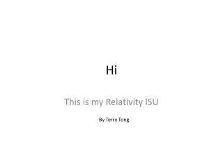 This is my Relativity ISU