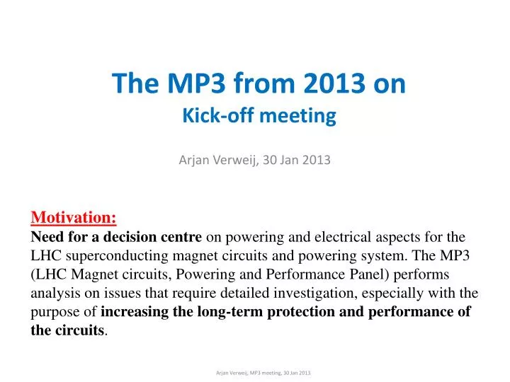 the mp3 from 2013 on kick off meeting
