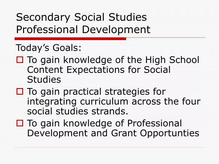 secondary social studies professional development