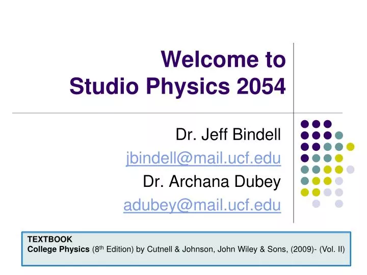 welcome to studio physics 2054