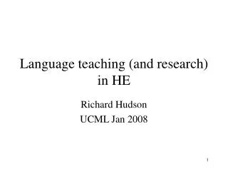 Language teaching (and research) in HE