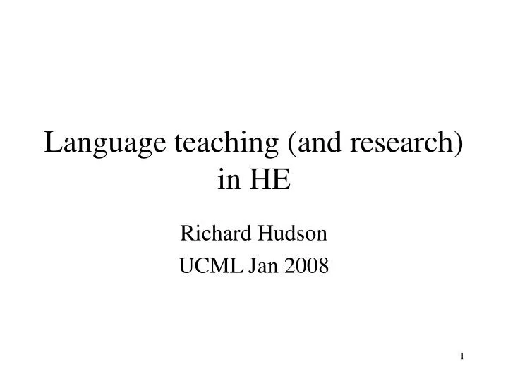 language teaching and research in he