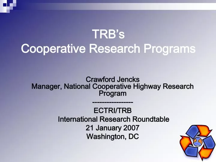 trb s cooperative research programs