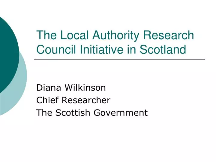 the local authority research council initiative in scotland