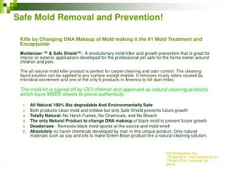 Safe Mold Removal and Prevention!