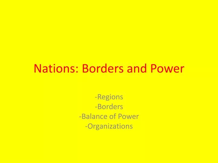 nations borders and power