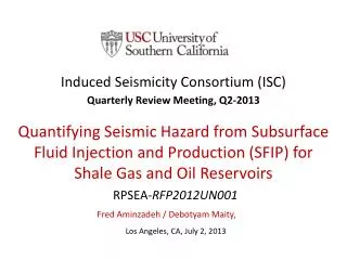 Induced Seismicity Consortium (ISC)
