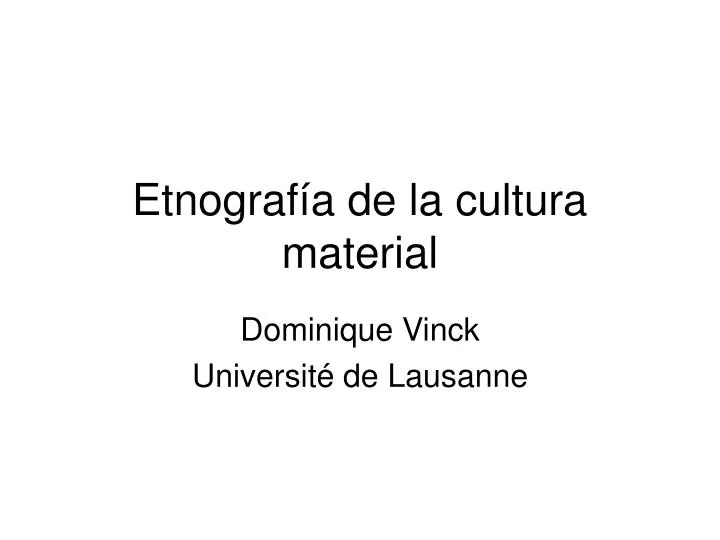 etnograf a de la cultura material