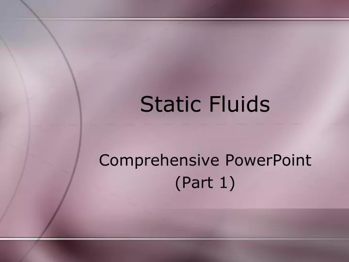 static fluids