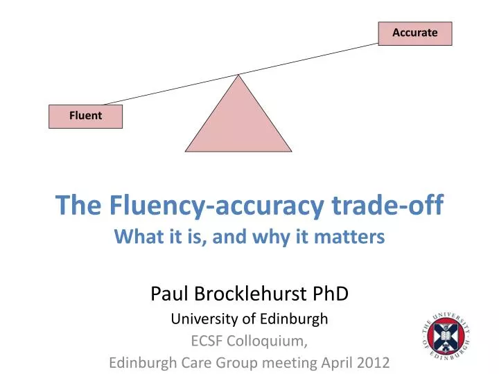 the fluency accuracy trade off what it is and why it matters
