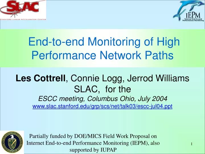 end to end monitoring of high performance network paths