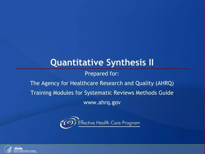 quantitative synthesis ii