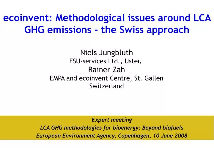 ecoinvent methodological issues around lca ghg emissions the swiss approach