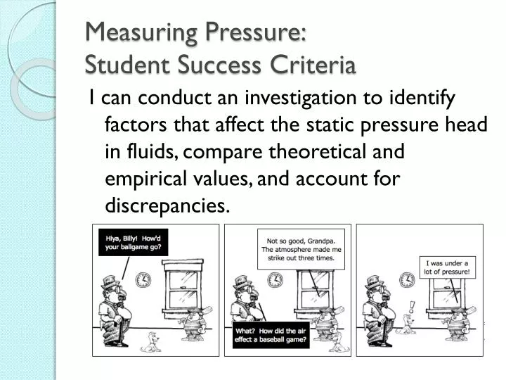 measuring pressure student success criteria