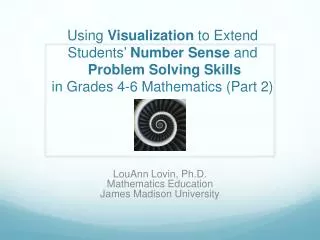 LouAnn Lovin, Ph.D. Mathematics Education James Madison University