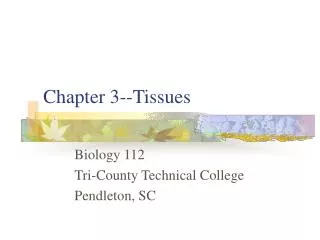 Chapter 3--Tissues