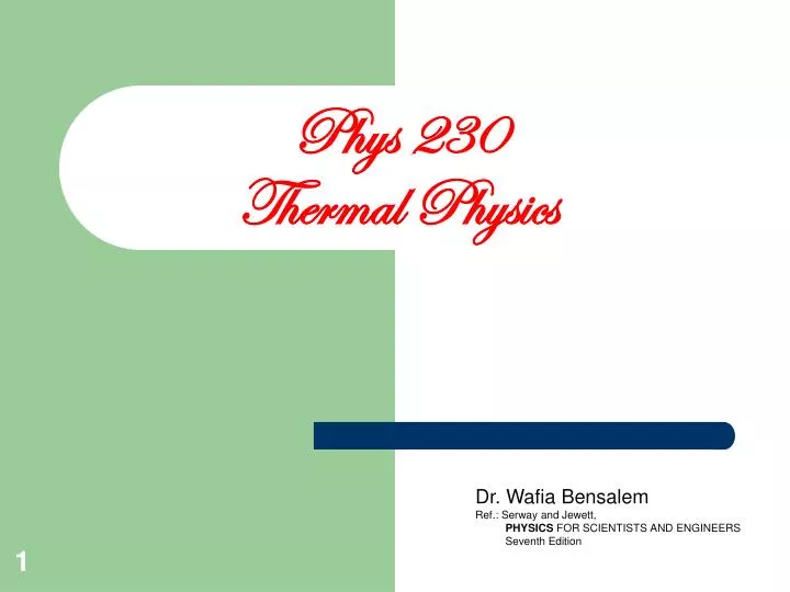 phys 230 thermal physics