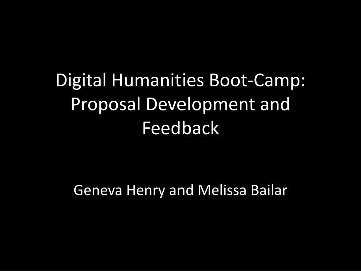 digital humanities boot camp proposal development and feedback