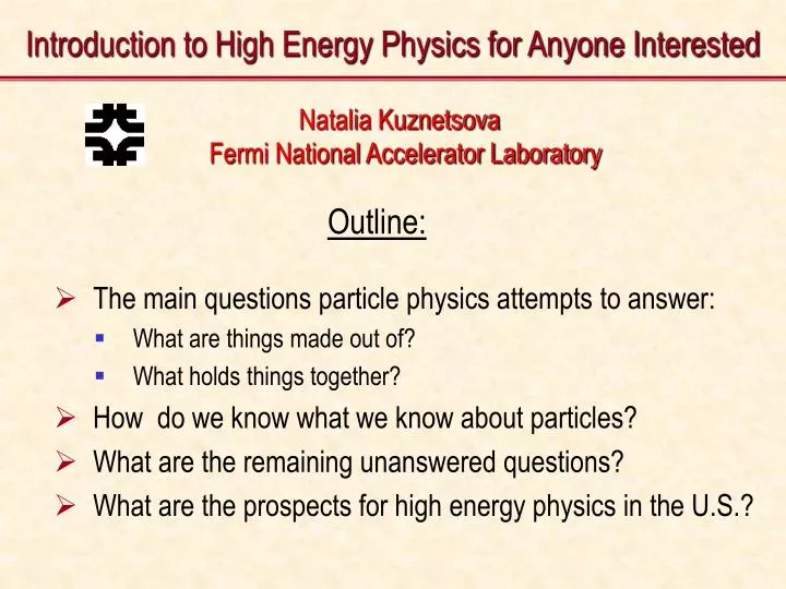 introduction to high energy physics for anyone interested