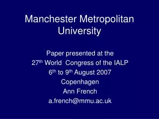 Manchester Metropolitan University