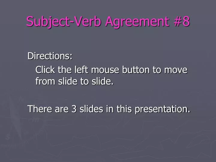 subject verb agreement 8