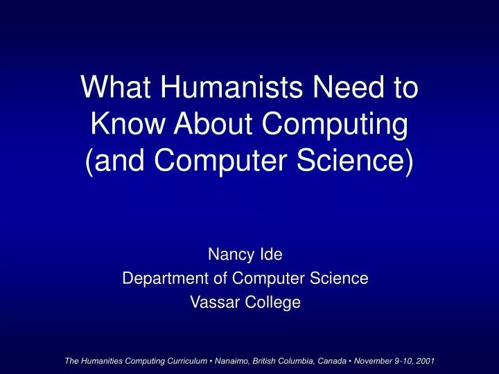 what humanists need to know about computing and computer science