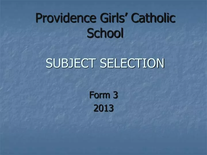 providence girls catholic school subject selection