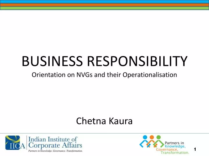 business responsibility orientation on nvgs and their operationalisation