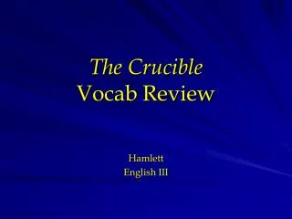 The Crucible Vocab Review