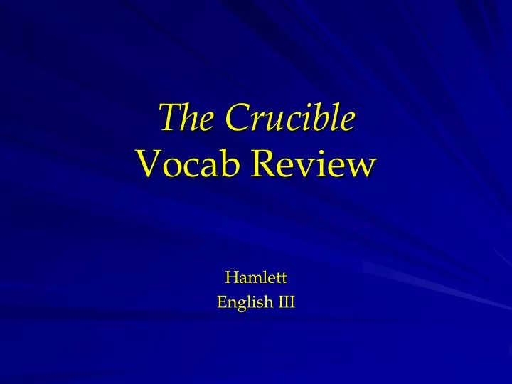 the crucible vocab review