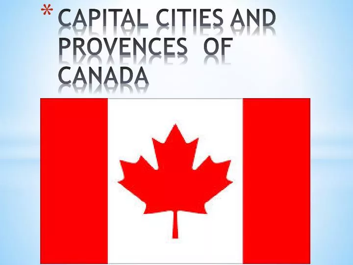capital cities and provences of canada