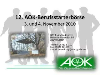 12 aok berufsstarterb rse 3 und 4 november 2010