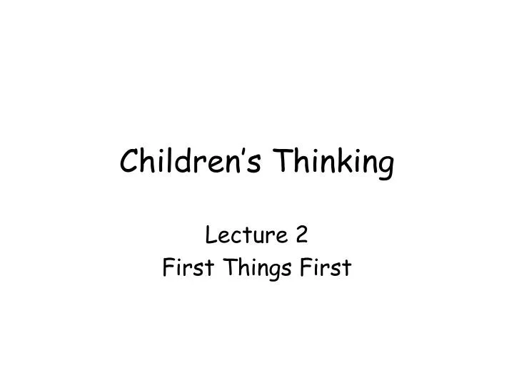 children s thinking