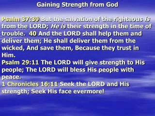 Gaining Strength from God